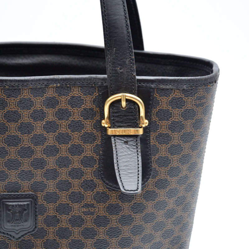 Céline Macadam Tote Bag Black Coated Canvas