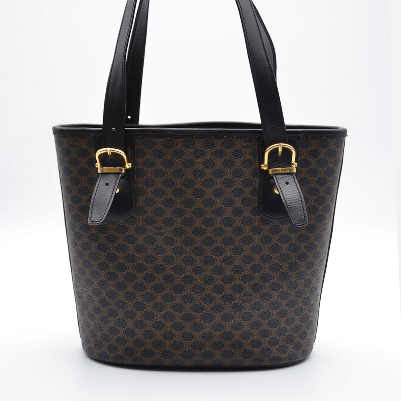 Céline Macadam Tote Bag Black Coated Canvas