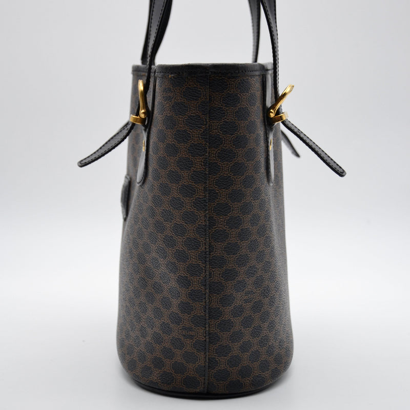 Céline Macadam Tote Bag Black Coated Canvas