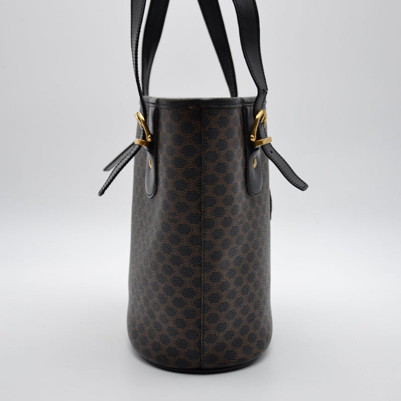 Céline Macadam Tote Bag Black Coated Canvas