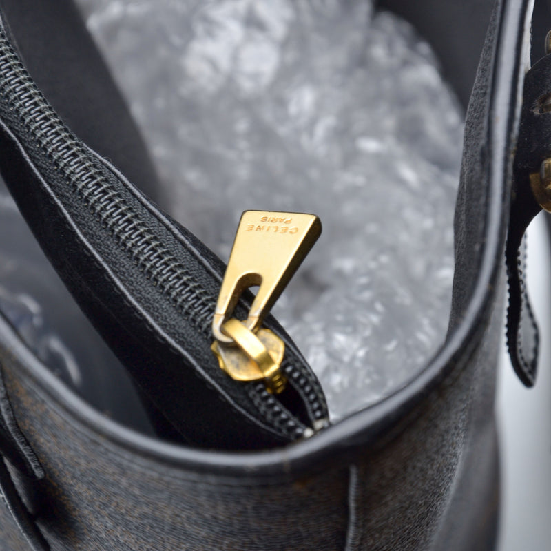 Céline Macadam Tote Bag Black Coated Canvas