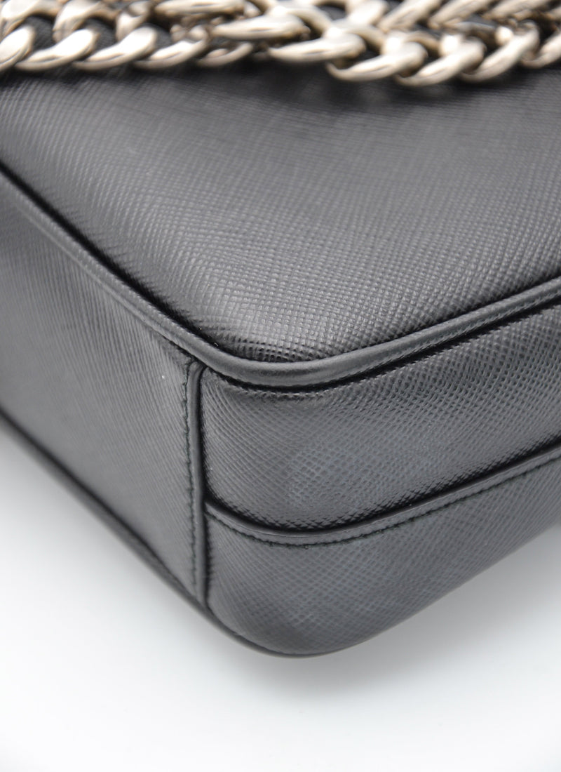 Bolso Prada En Cuero Saffiano Negro