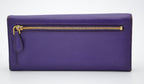 Prada Long Wallet In Purple Saffiano Leather