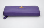 Prada Long Wallet In Purple Saffiano Leather