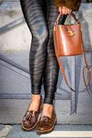 Legging Fleur - Zèbre Marron & Noir