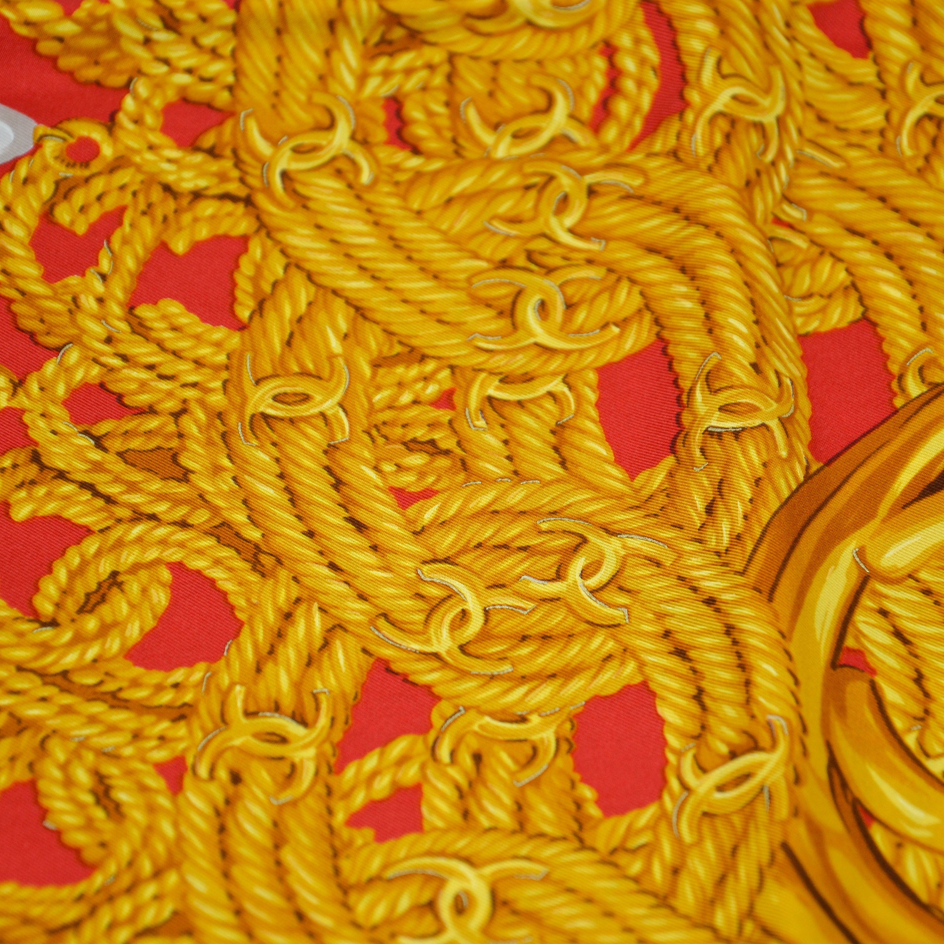 Pañuelo Chanel Vintage Cadenas y Perlas