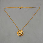 Christian Dior Vintage Feline Sun Pendant Necklace