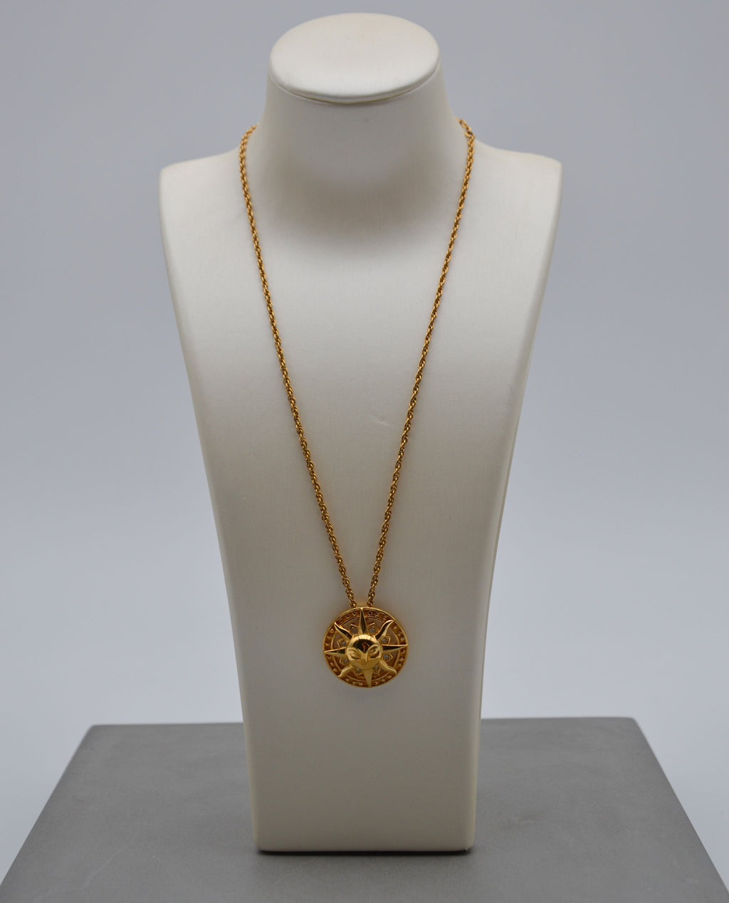 Christian Dior Vintage Feline Sun Pendant Necklace