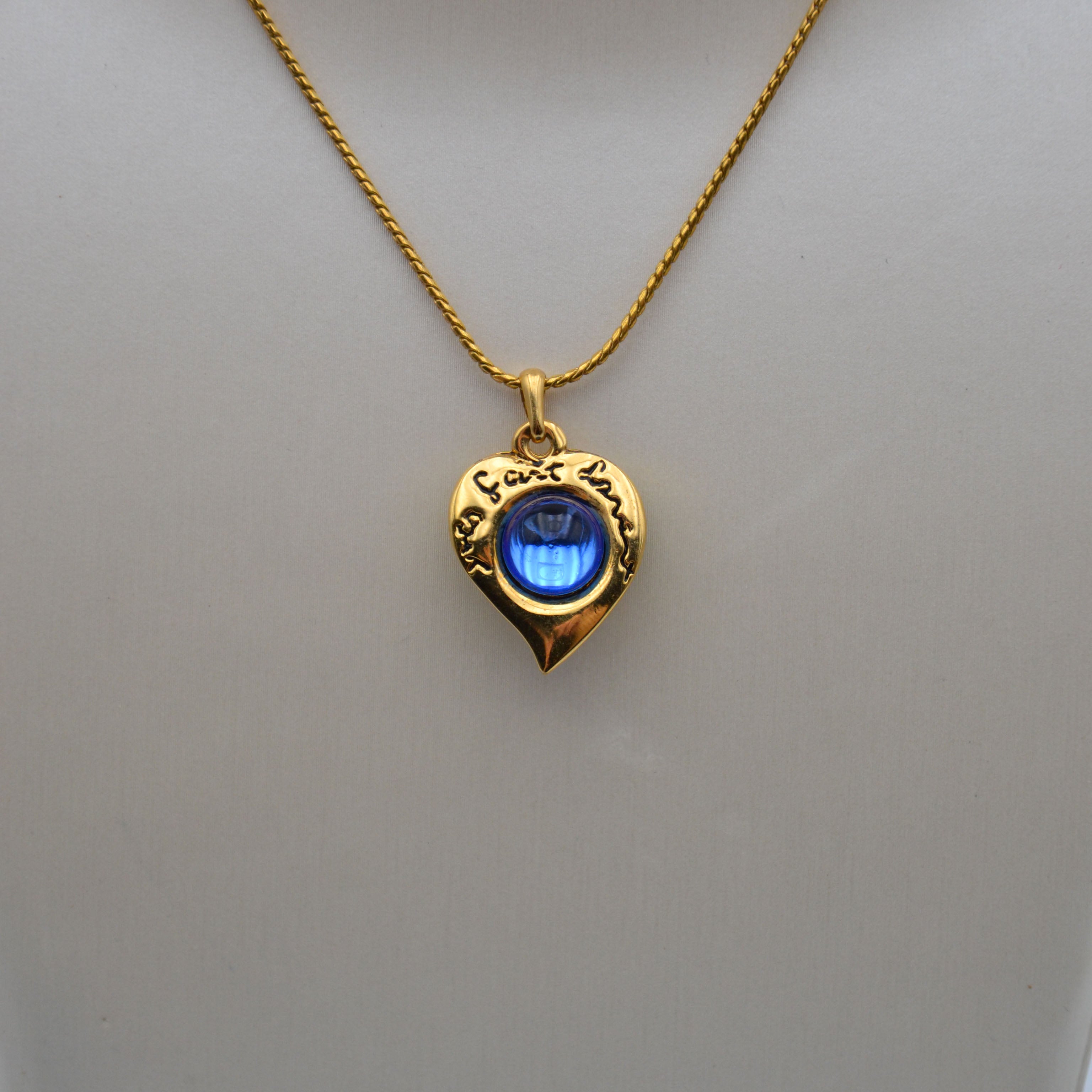 Yves Saint Laurent Collier Cœur Réversible Vintage