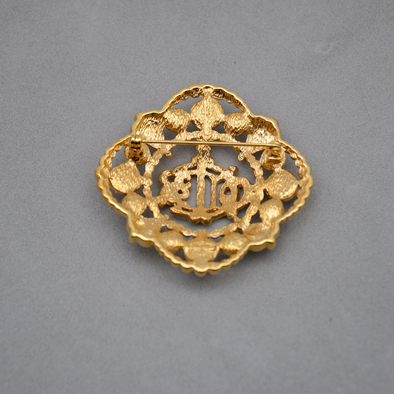 Christian Dior Broche Monogramme Cd Baroque Vintage