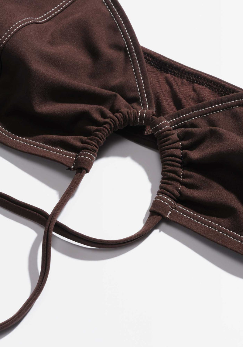 Haut De Maillot Triangle Greta - Marron
