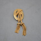 Christian Dior Vintage Oval Braided Rope & Movable Tassel Brooch