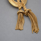 Christian Dior Vintage Oval Braided Rope & Movable Tassel Brooch
