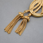 Christian Dior Vintage Oval Braided Rope & Movable Tassel Brooch