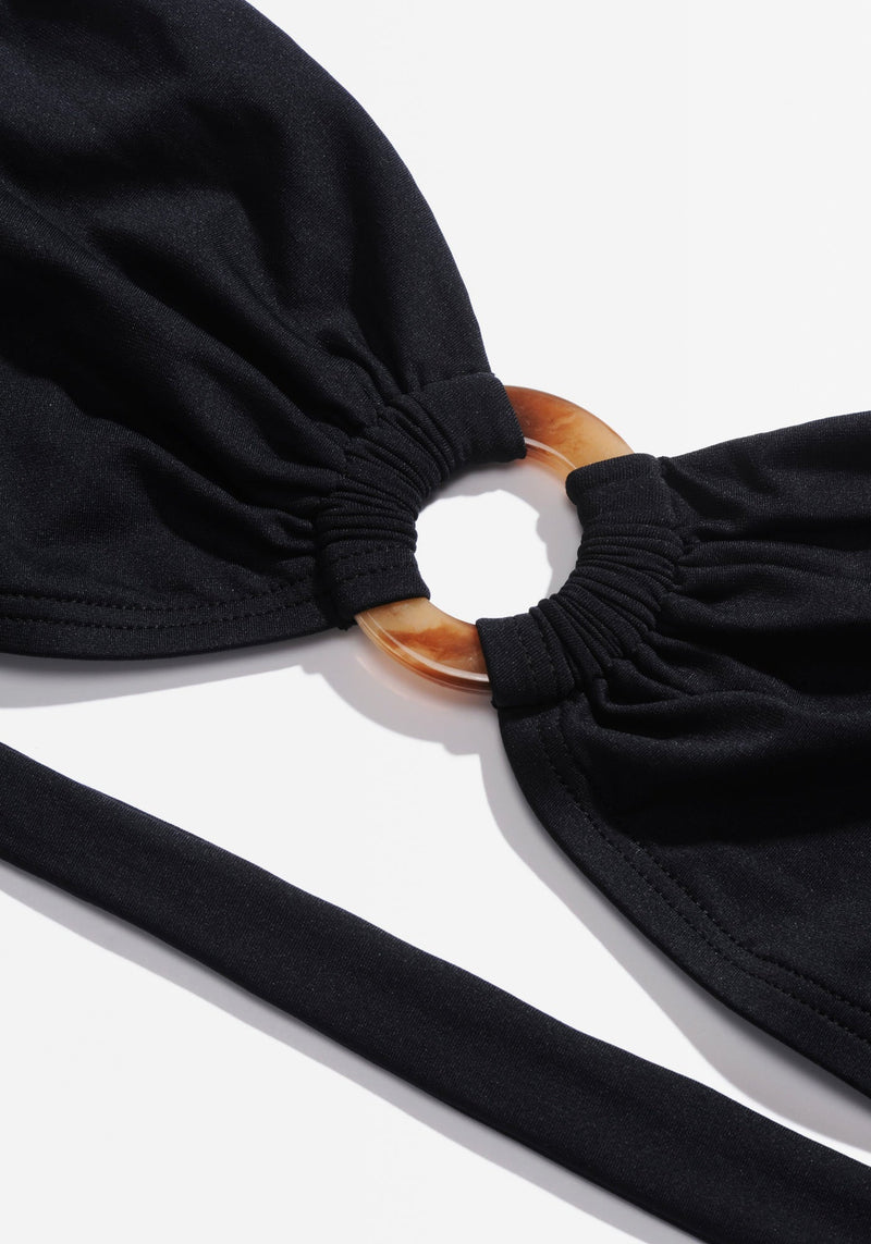 Amber Bandeau Bikini Top - Black