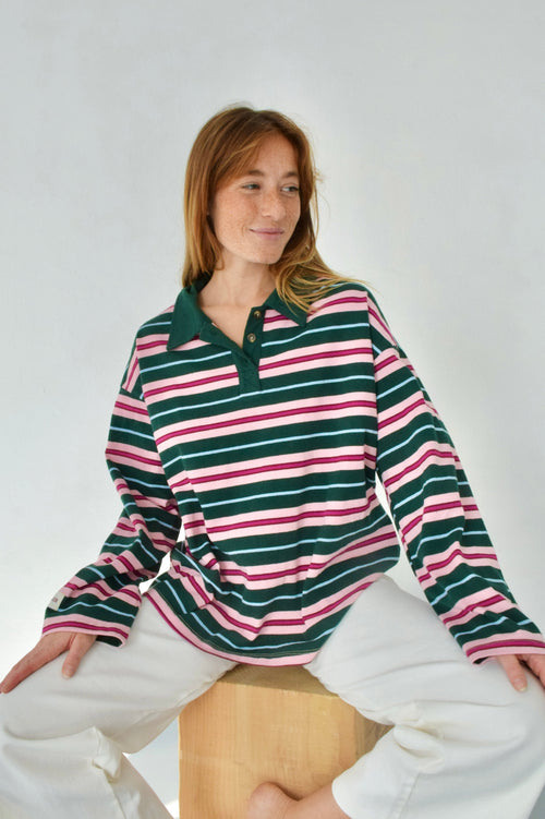 Filipa Polo Green and Pink