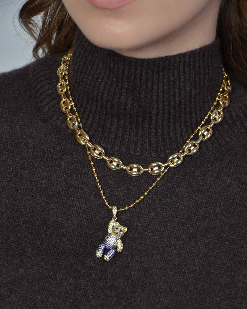 Collar de granos de café de oro