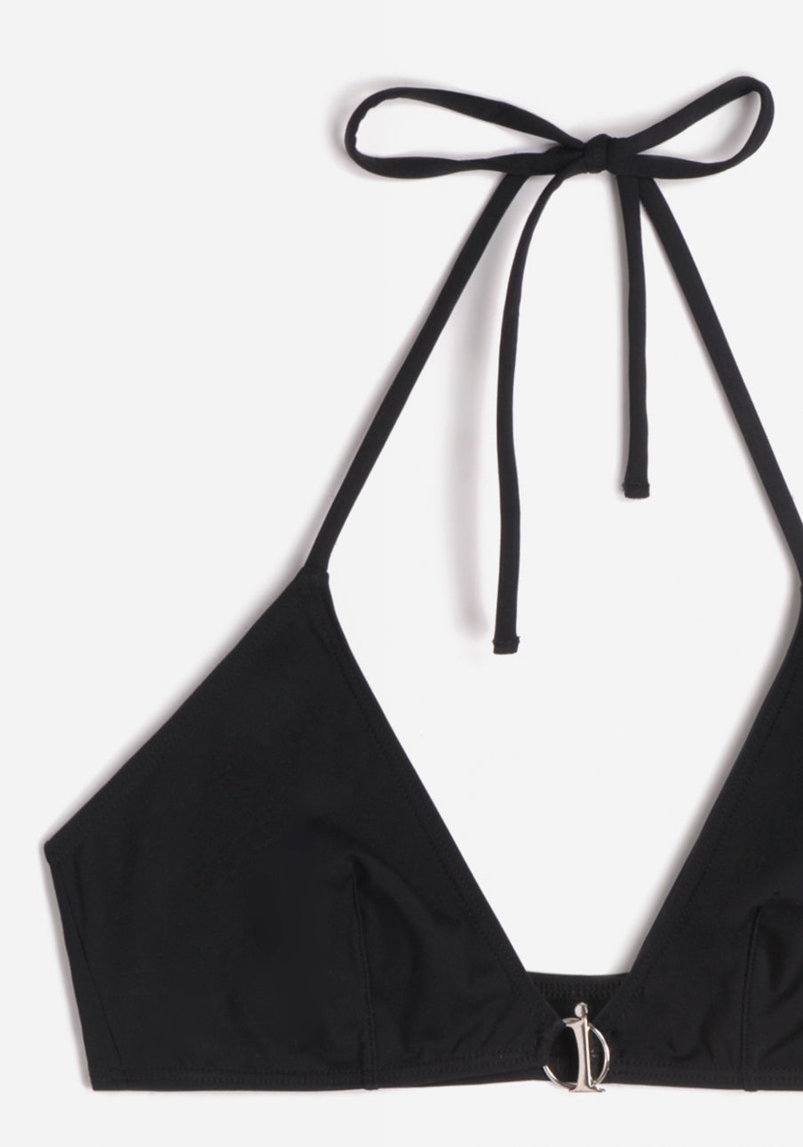 Top de bikini de triángulo Amaretto - Negro