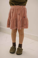 Falda Samba Terciopelo Rosa Manzana