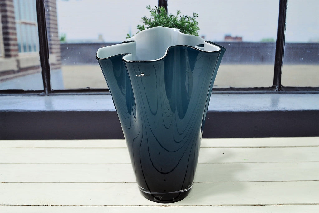 Wave - Vase - H30 Cm - Opale/Bleu
