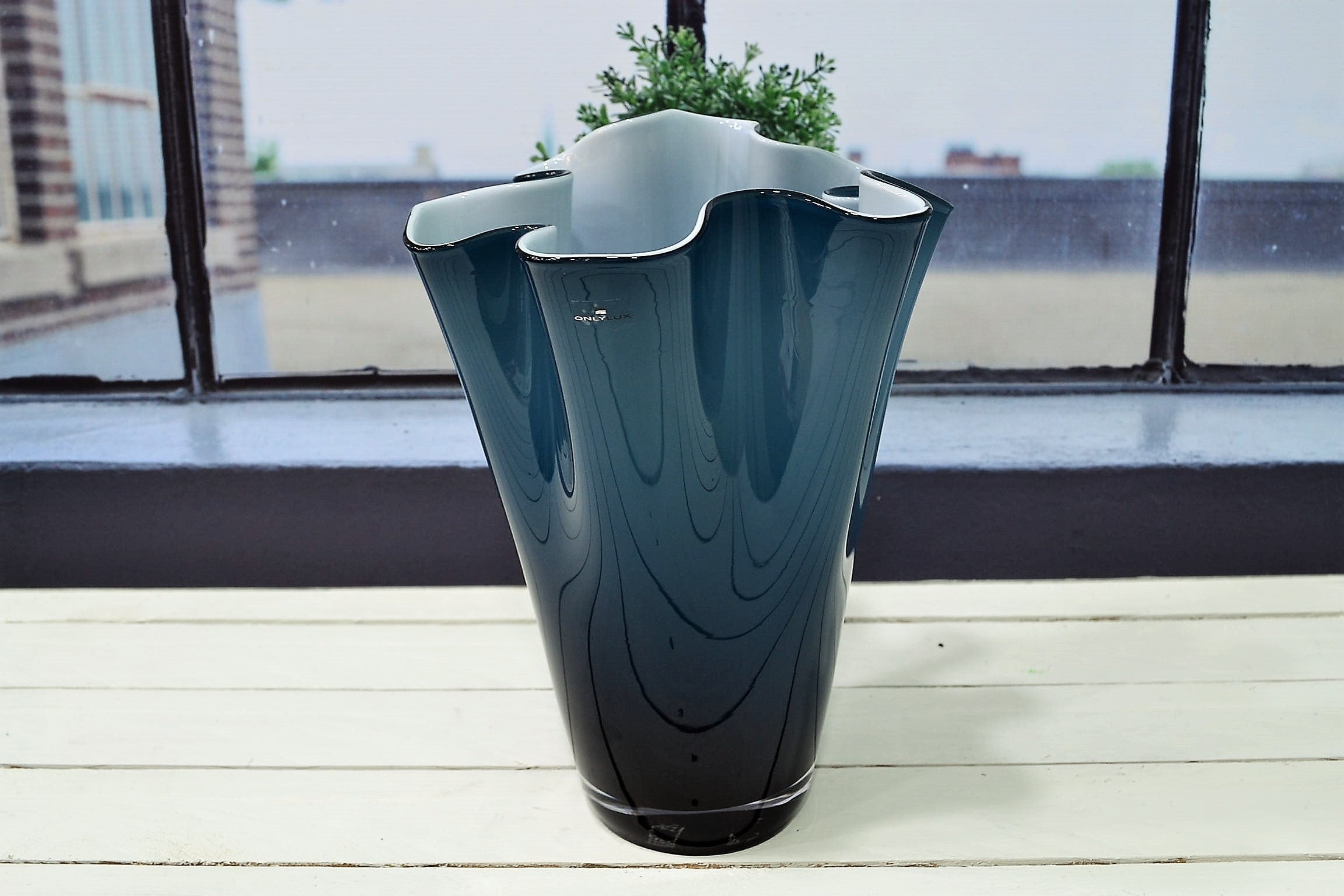 Wave - Vase - H30 Cm - Opale/Bleu