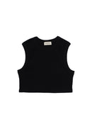 Top Kurt High-Neck Cropped Tank - Black