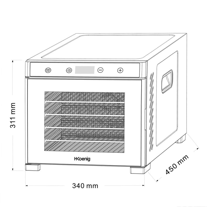 Déshydrateur Alimentaire - Noir/Inox