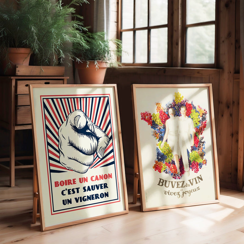Duo Boire Un Canon + Buvez Du Vin (2 Affiches 50X70Cm)