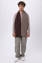 Echarpe Tres Épaiesse Double Face Bi Colore Duo - Noisette-Marron Chocolat - Mixte