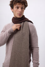 Echarpe Tres Épaiesse Double Face Bi Colore Duo - Noisette-Marron Chocolat - Mixte