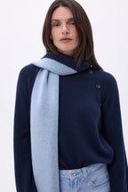Echarpe Tres Épaiesse Double Face Bi Colore Duo - Bleu Marine-Bleu Ciel - Mixte