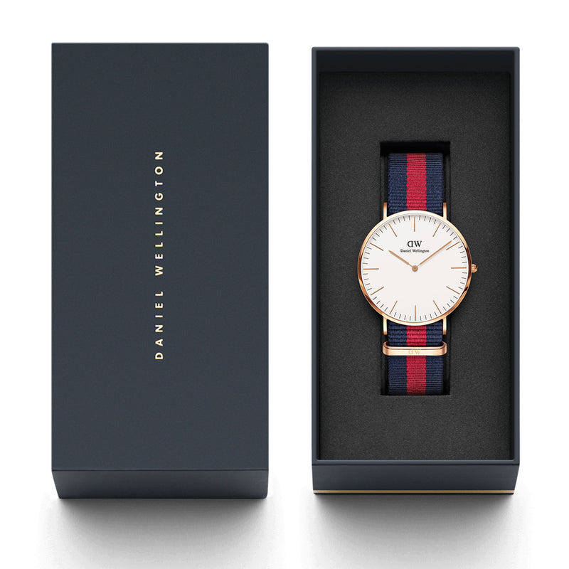 Classic Oxford White Rose Gold Watch