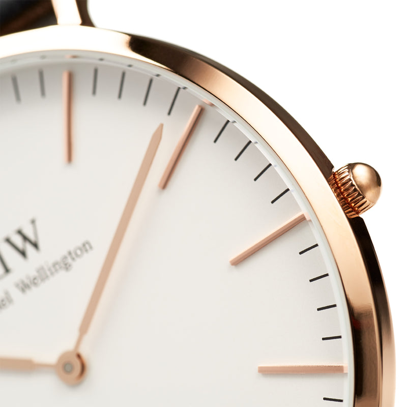 Classic Sheffield White Rose Gold Watch