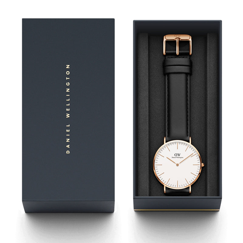 Classic Sheffield White Rose Gold Watch