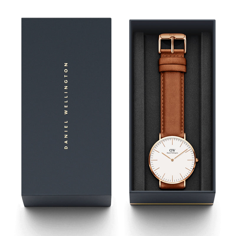 Reloj clásico Durham de oro rosa blanco