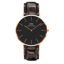Classic York Black Rose Gold Watch