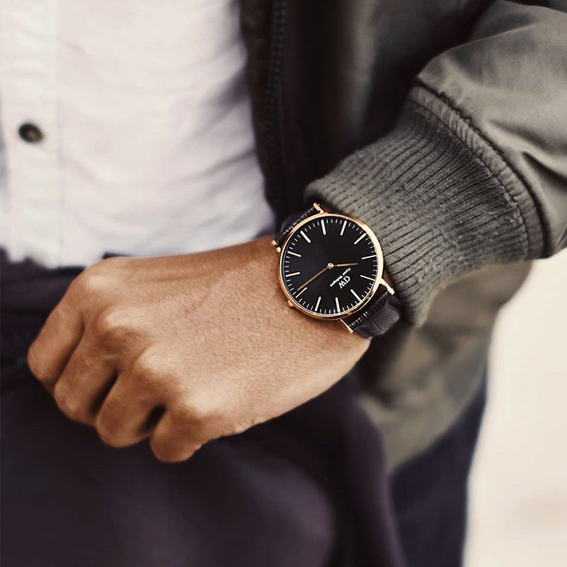 Classic Reading Black Rose Gold Watch