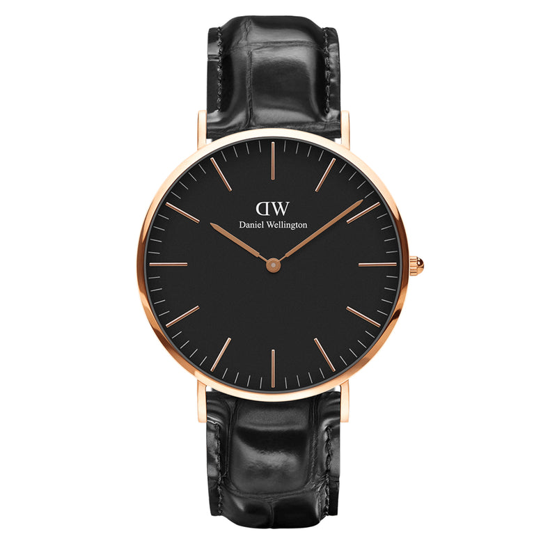 Classic Reading Black Rose Gold Watch