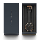 Classic Sheffield Black Rose Gold Watch
