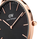 Classic Sheffield Black Rose Gold Watch