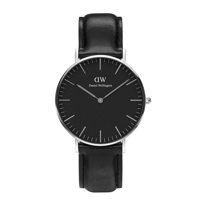 Reloj clásico Sheffield negro plateado