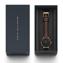 Reloj pequeño Bristol negro dorado rosa