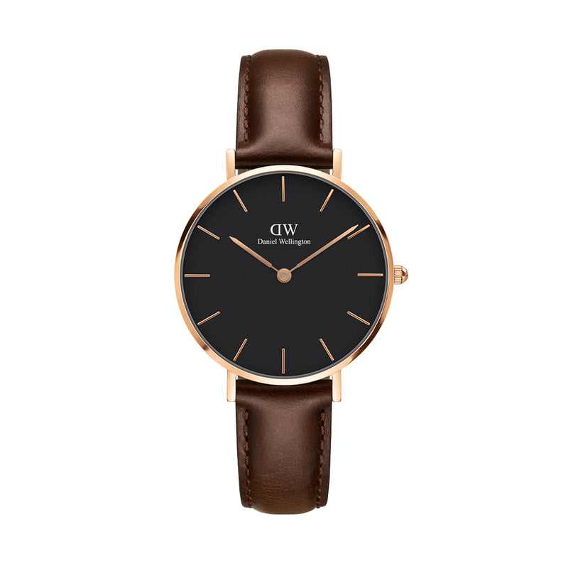 Reloj pequeño Bristol negro dorado rosa