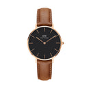 Reloj Petite Durham negro dorado rosa