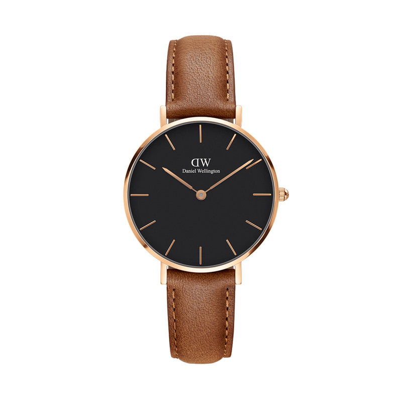 Reloj Petite Durham negro dorado rosa