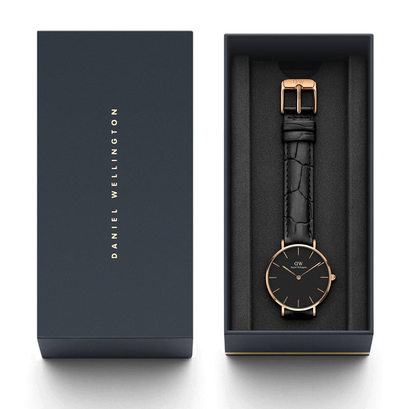 Reloj Petite Reading en oro rosa negro