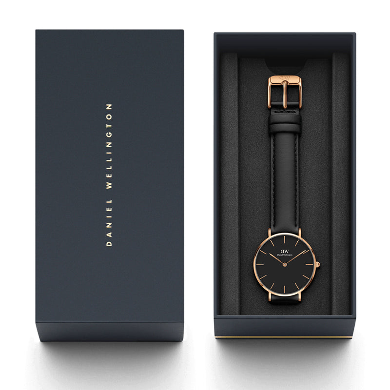 Reloj pequeño Sheffield negro dorado rosa