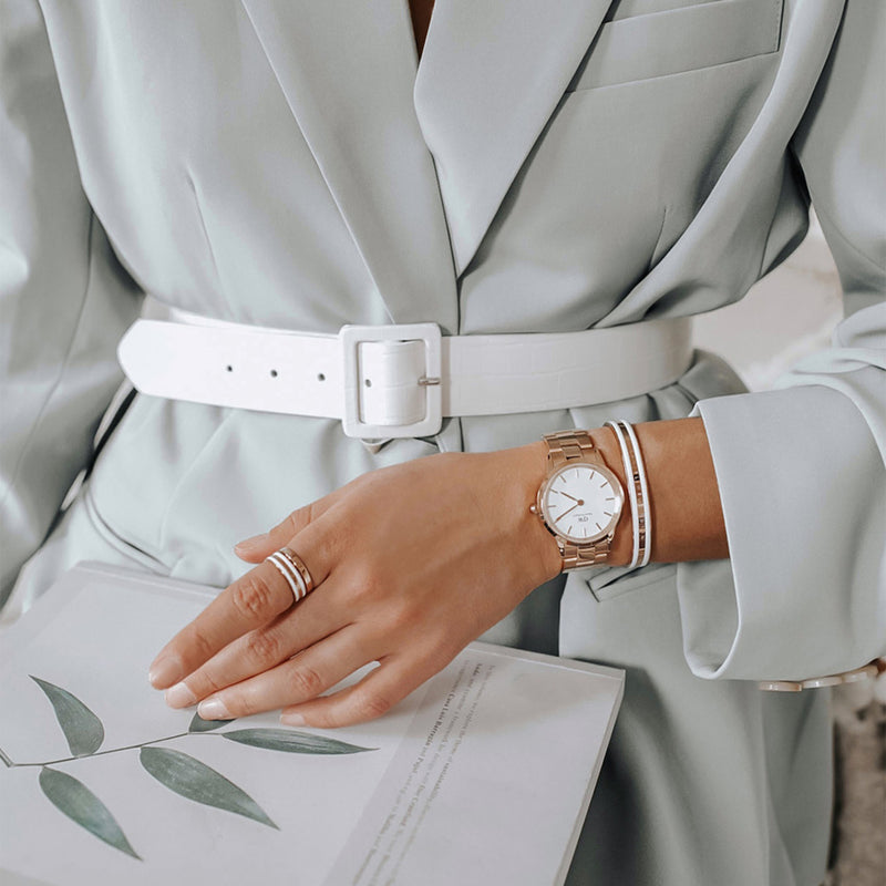 Iconic Link White Rose Gold Watch