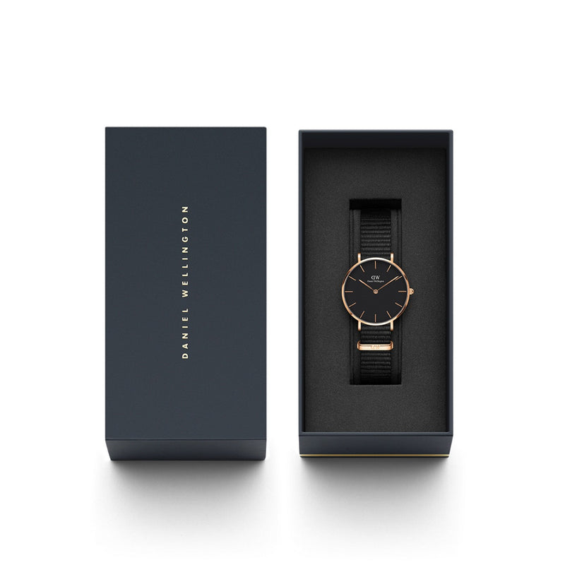 Petite Cornwall Black Rose Gold Watch