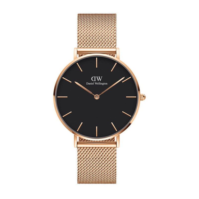 Montre Petite Melrose Black Rose Gold
